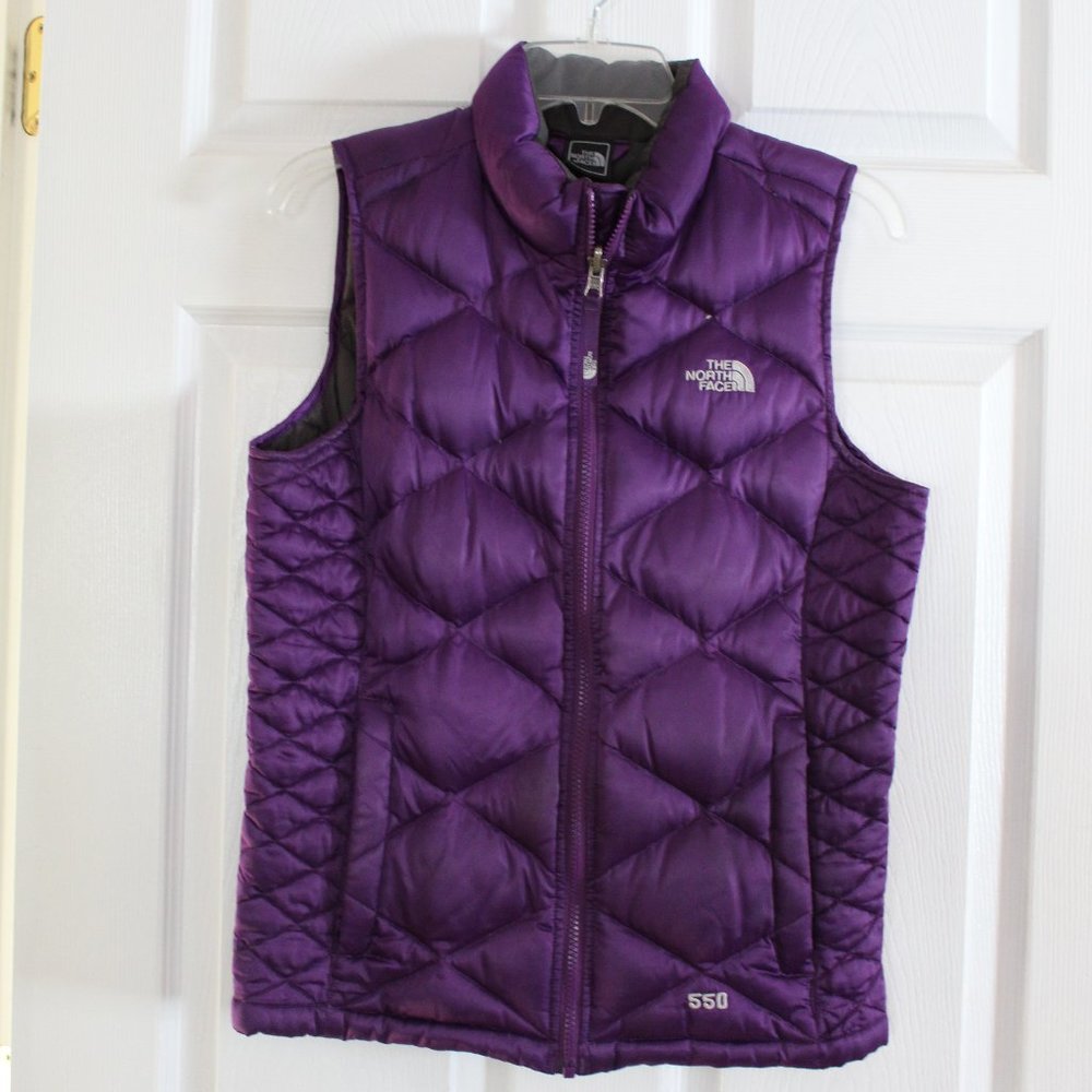 The North Face 550 Down Puffer Vest Girl's Size Large (14-16) Purple